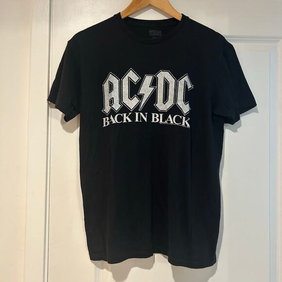 AC/DC Back In Black Cotton Short Sleeve T-Shirt Mens Medium Black Casual Grunge - Picture 3 of 6